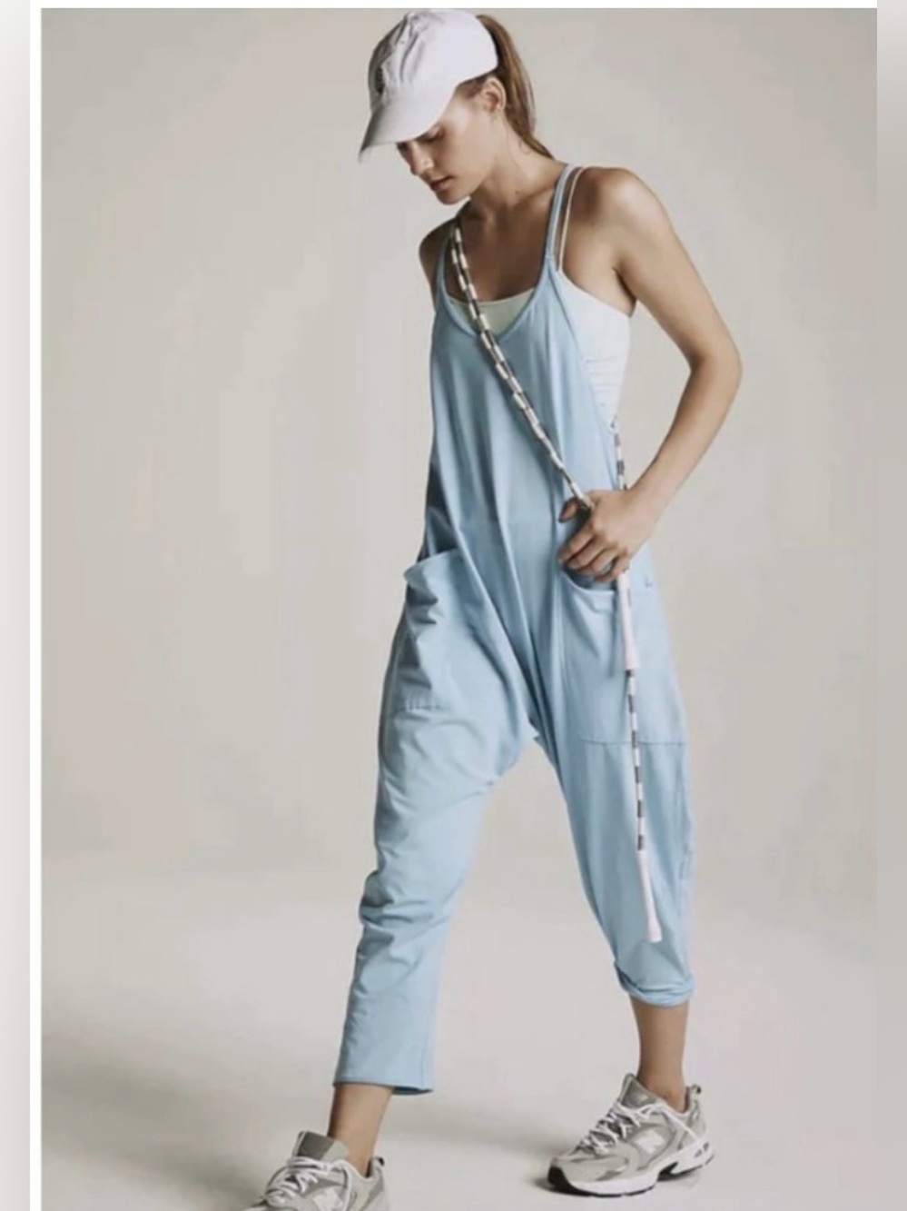 Free People Hot Shot Onesie in Mediterranean Blue - Picture 2 of 3
